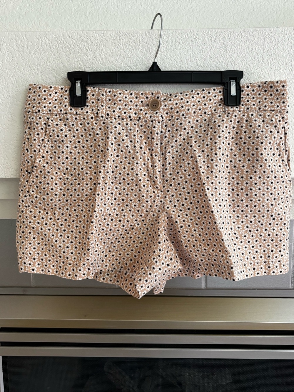 ANN TAYLOR LOFT Womens Beige Khaki Floral Print Cotton Shorts 12